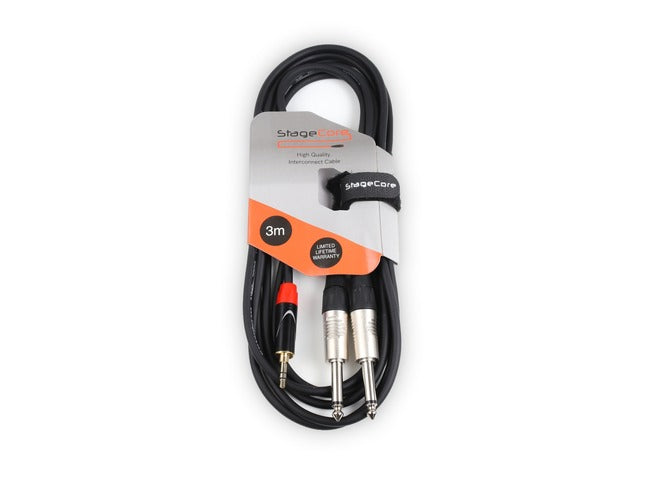 Stagecore iCore 170 3.5mm Stereo Jack - 2x 6.3mm Mono Jack