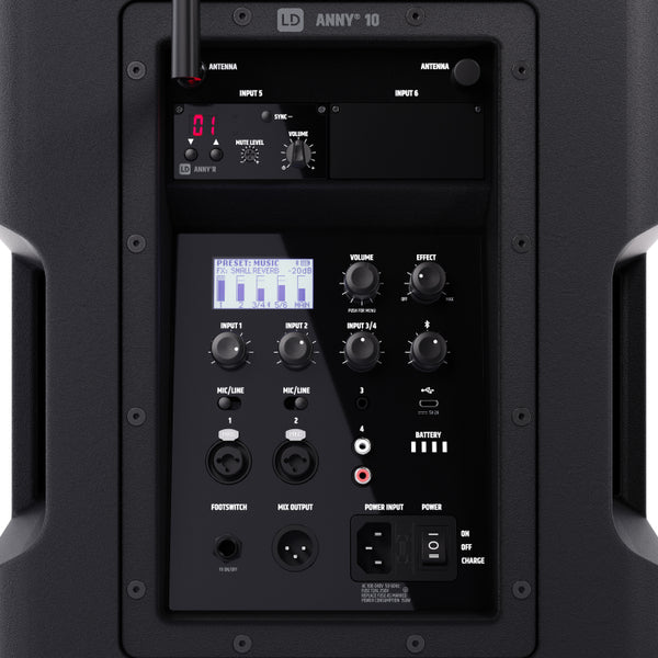 LD Systems ANNY 10 HHD 2 B8 10" Portable Battery-Powered Bluetooth PA System with Mixer and 1x Wireless Handheld Microphone