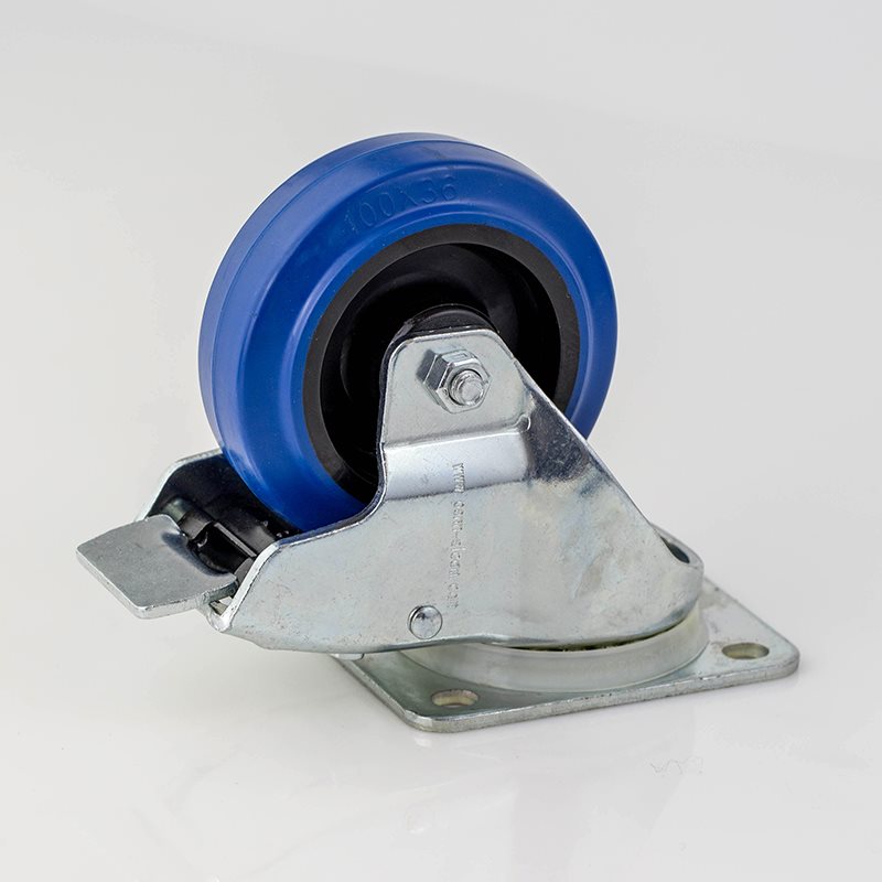 Penn Elcom 100mm / 4" Blue Swivel Braked Castor