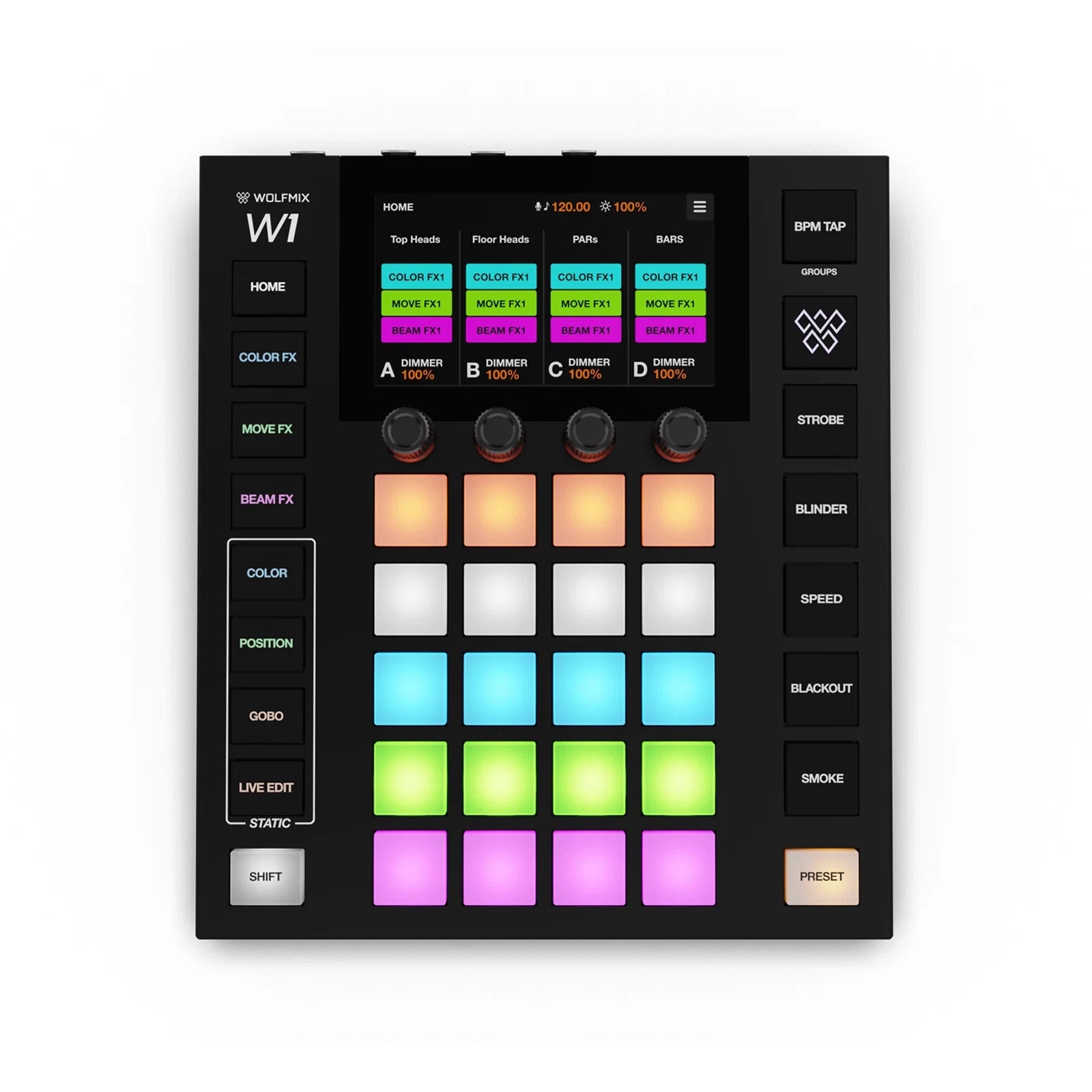 Wolfmix W1 MK3 Standalone DMX Lighting Controller for DJs & Live Performance