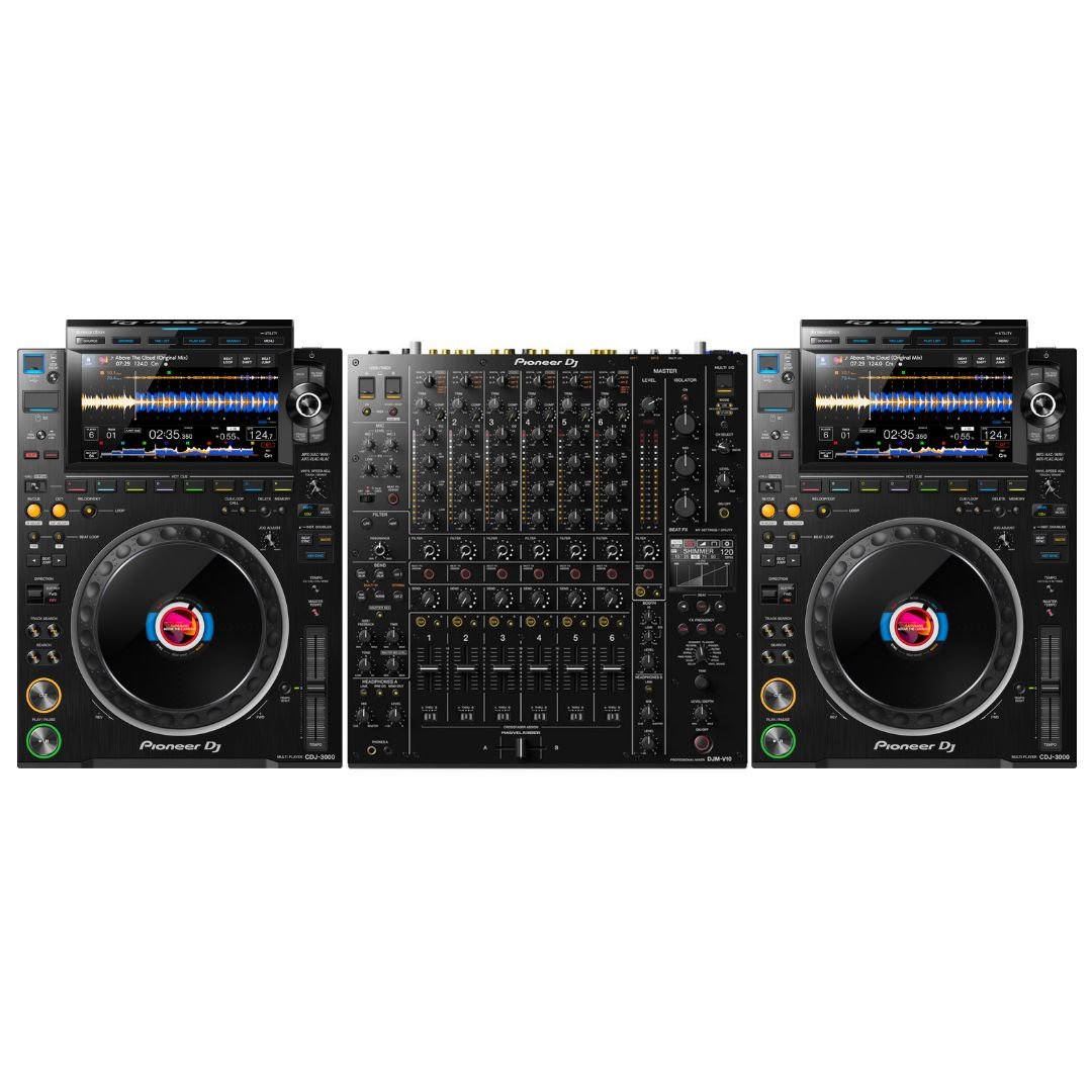 AlphaTheta CDJ - 3000X + Pioneer DJ DJM - V10 Professional DJ Bundle - Deck Converters
