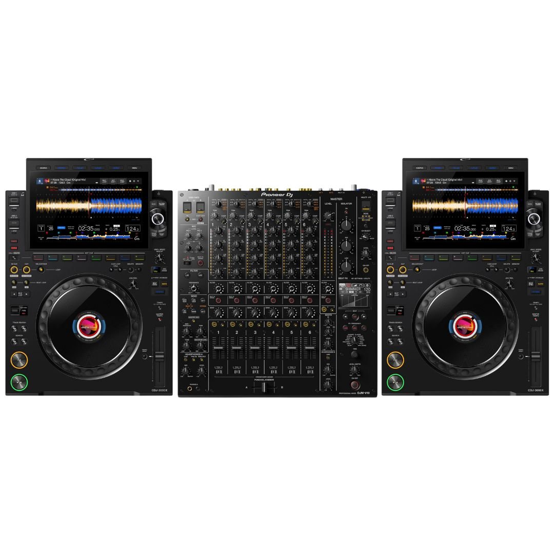 AlphaTheta CDJ-3000X + Pioneer DJ DJM-V10 Professional DJ Bundle - Deck Converters
