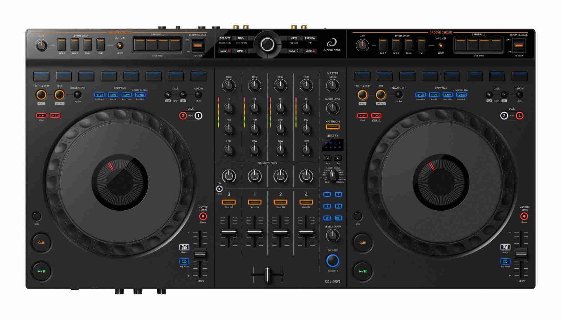 【極美品】「AlphaTheta DDJ-GRV6」 4chコントローラー AlphaTheta DDJ-GRV6 4-channel Performance DJ Controller – Deck