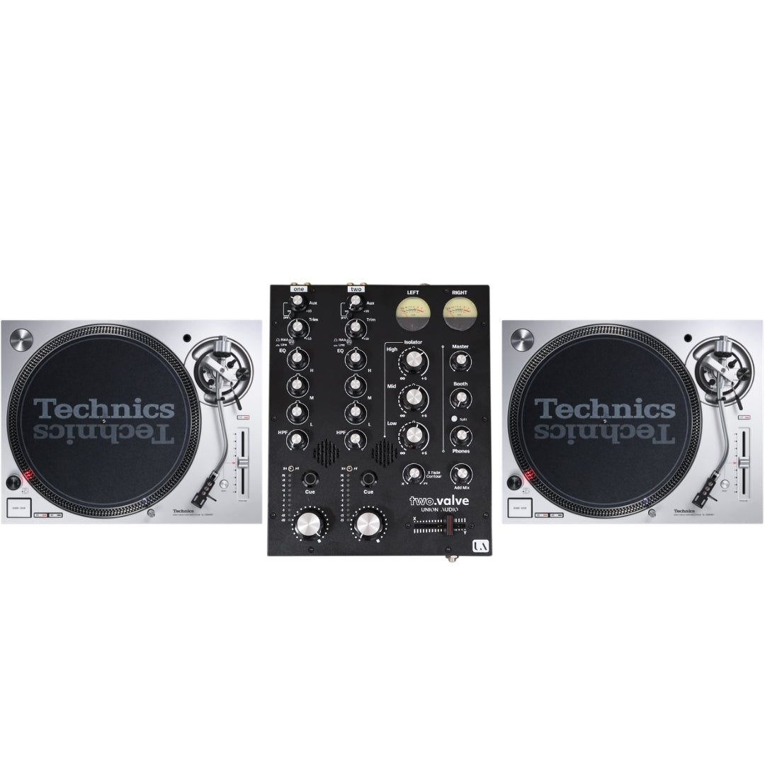 Technics SL 1200MK7 Pair + Union Audio TWO.VALVE Bundle