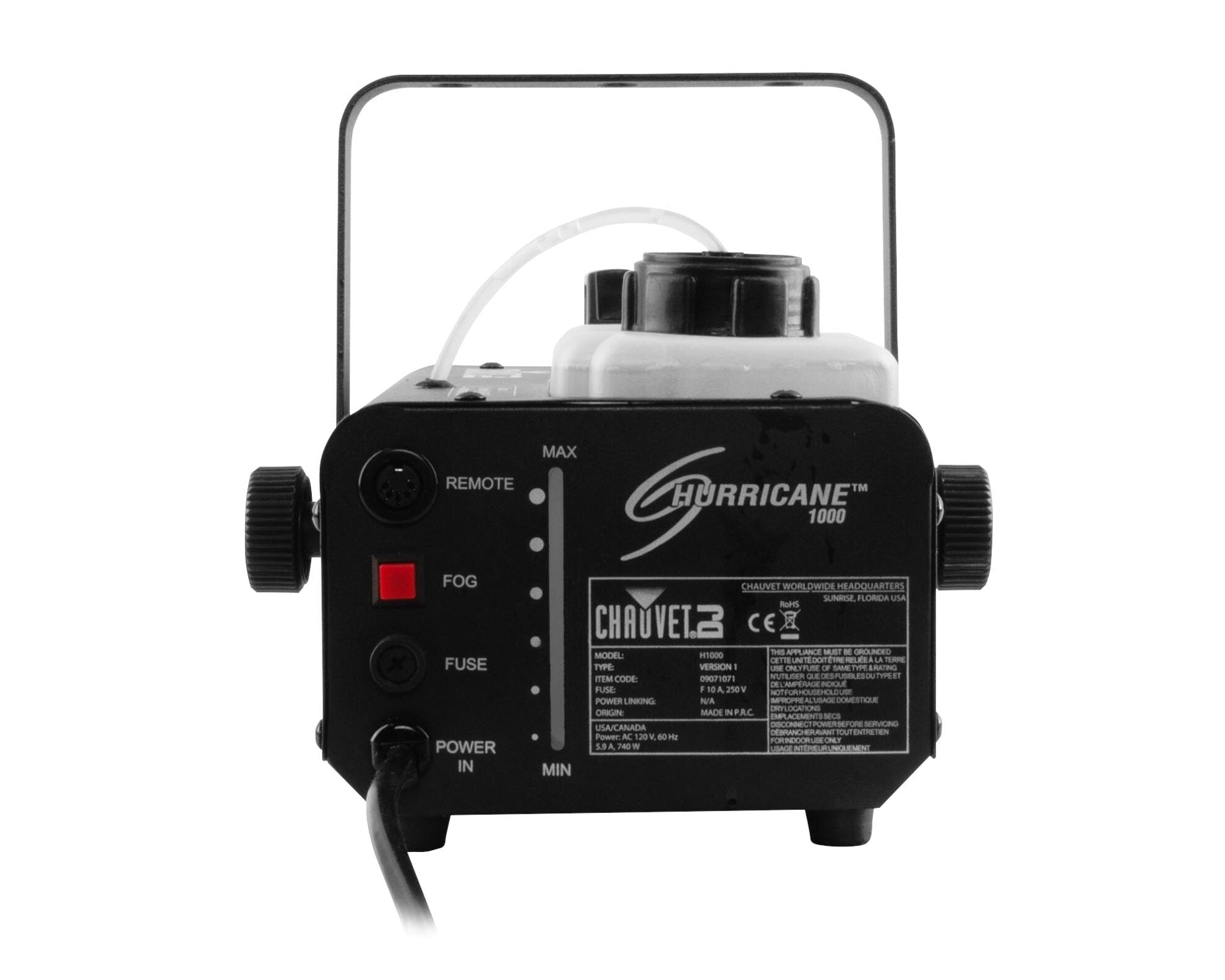 Chauvet Hurricane 1000 Smoke Machine 10,000/min with Remote - Deck Converters