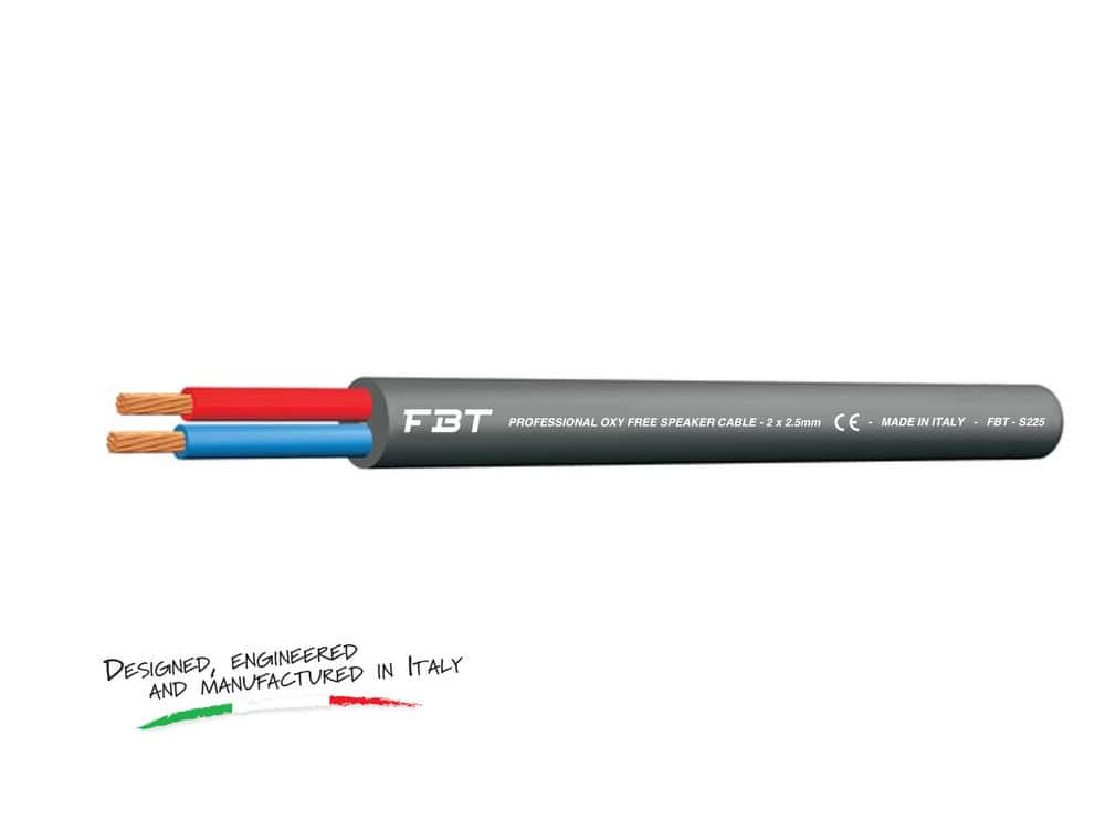 FBT Audio Professional 2 x 2.5mm Speaker Cable - 100m Reel - Deck Converters