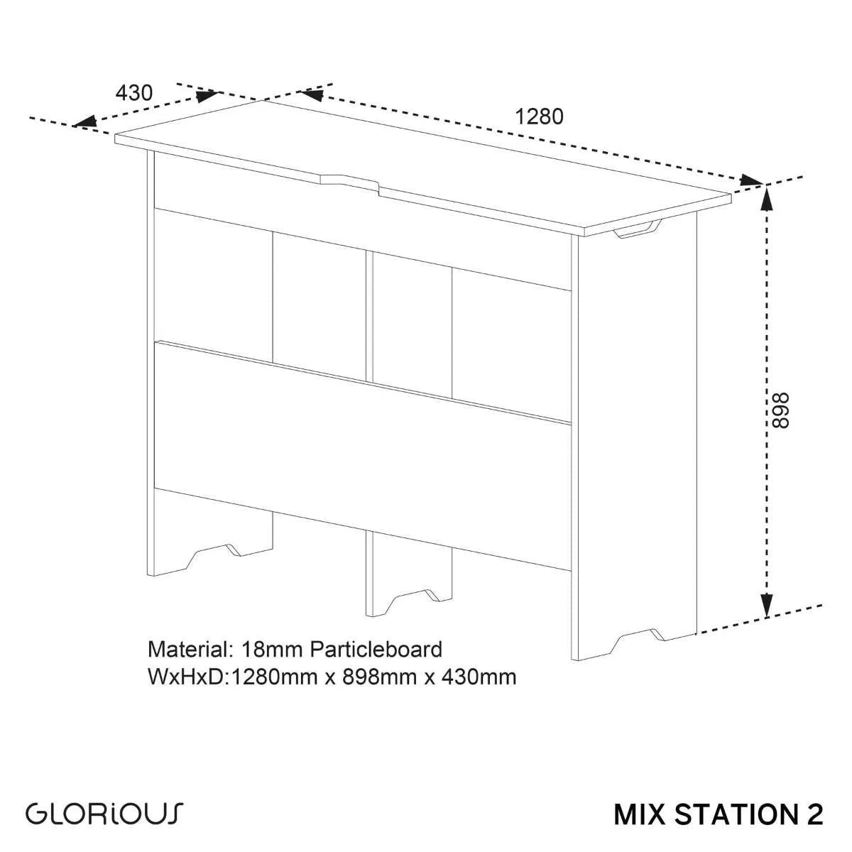 Glorious Mix Station 2 DJ Table - Black - Deck Converters