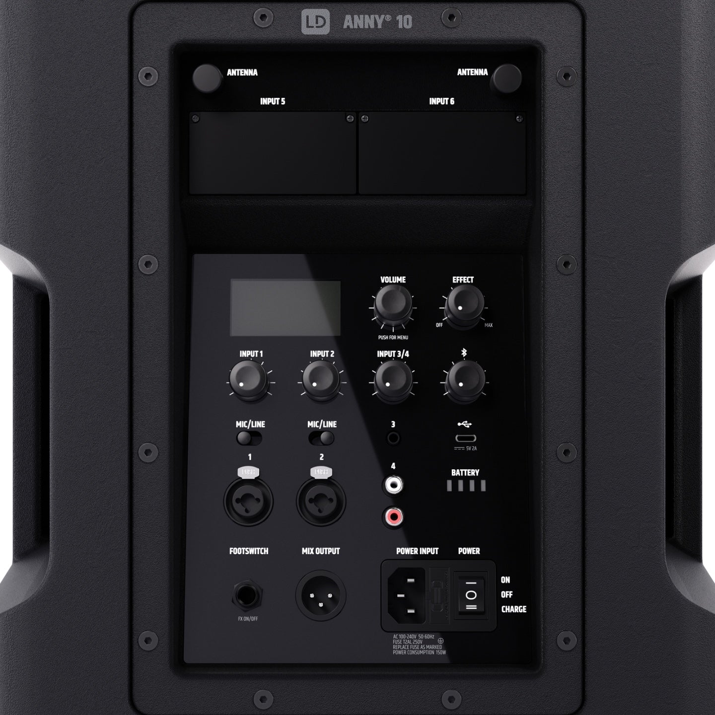 LD Systems ANNY® 10 10" Portable battery - powered Bluetooth® PA System with Mixer - Deck Converters