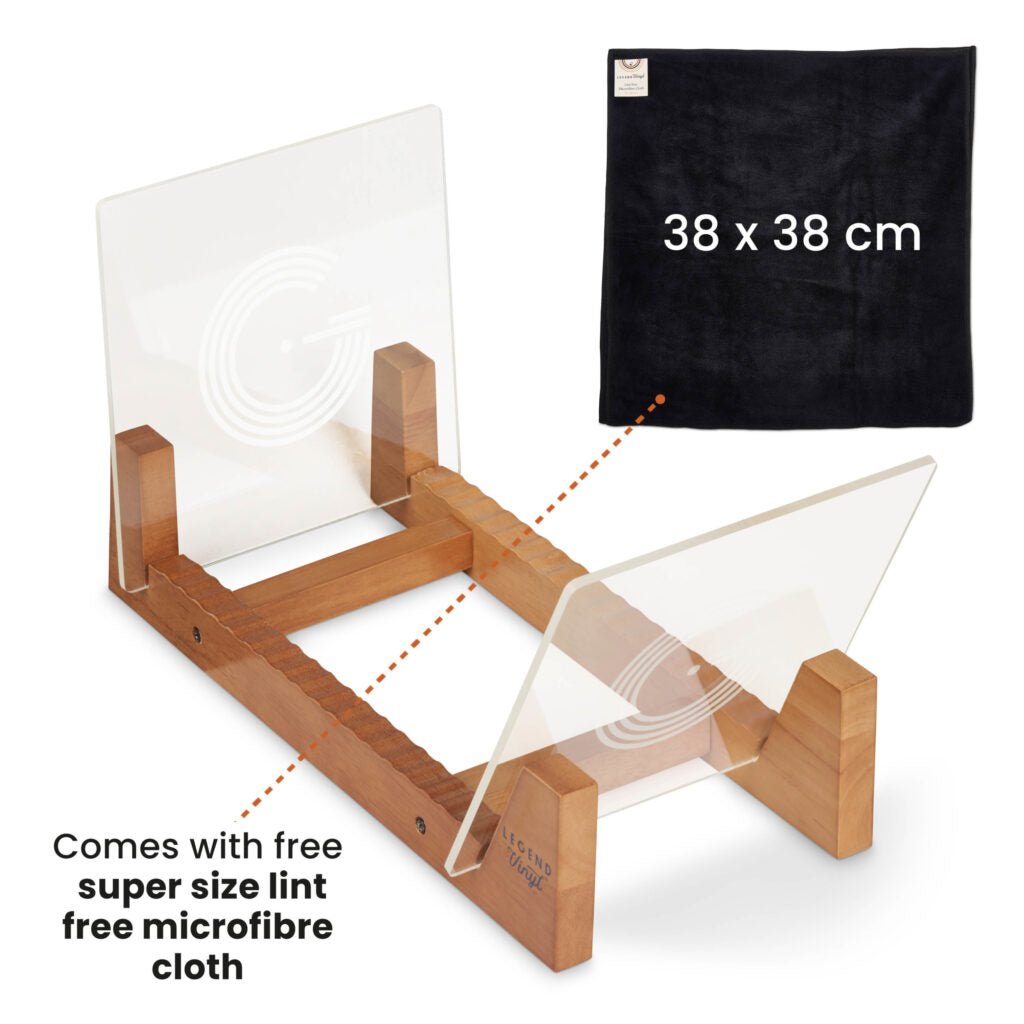 Legend Vinyl Record Display Shelf Unit In Vintage Oak With Acrylic Ends - Deck Converters