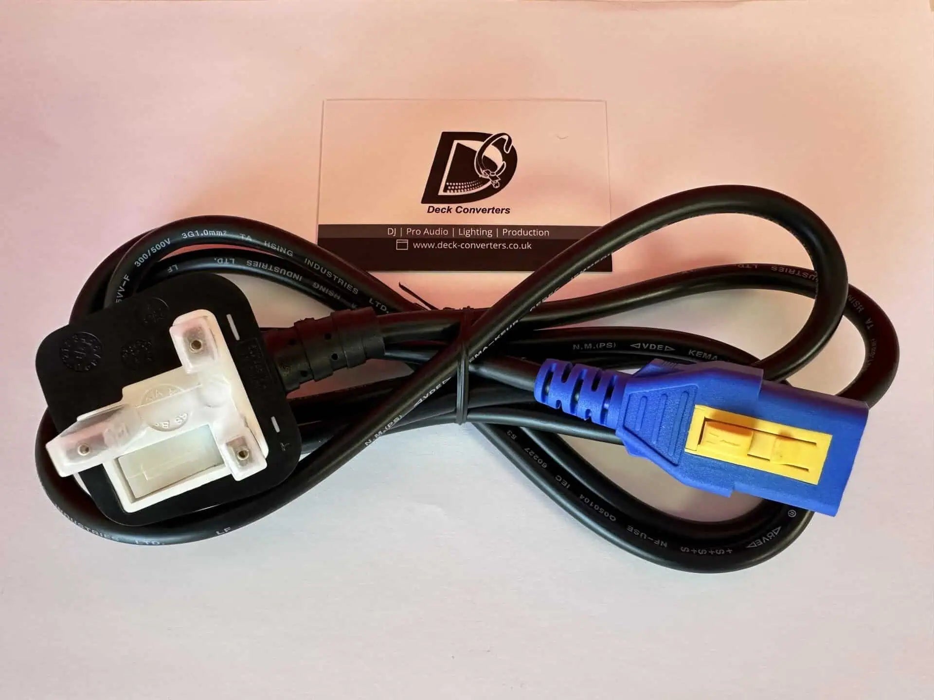 PIONEER DJ ALPHA THETA Spare Power Cord Blue Locking UK Cable DDG1126 - Deck Converters
