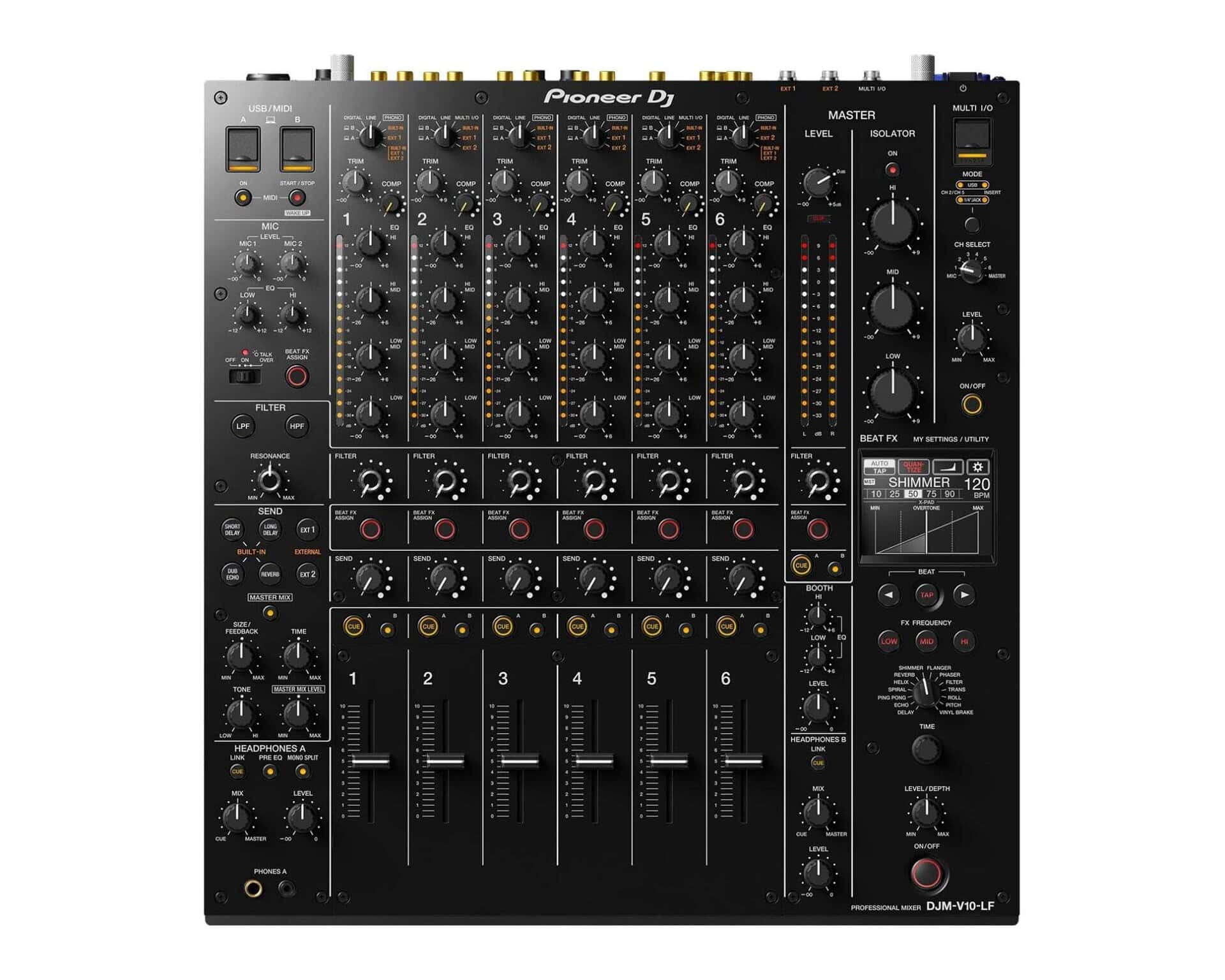 Pioneer DJ DJM V10 - LF 6Ch Pro DJ Mixer Long Faders and Optimised Curves - Deck Converters