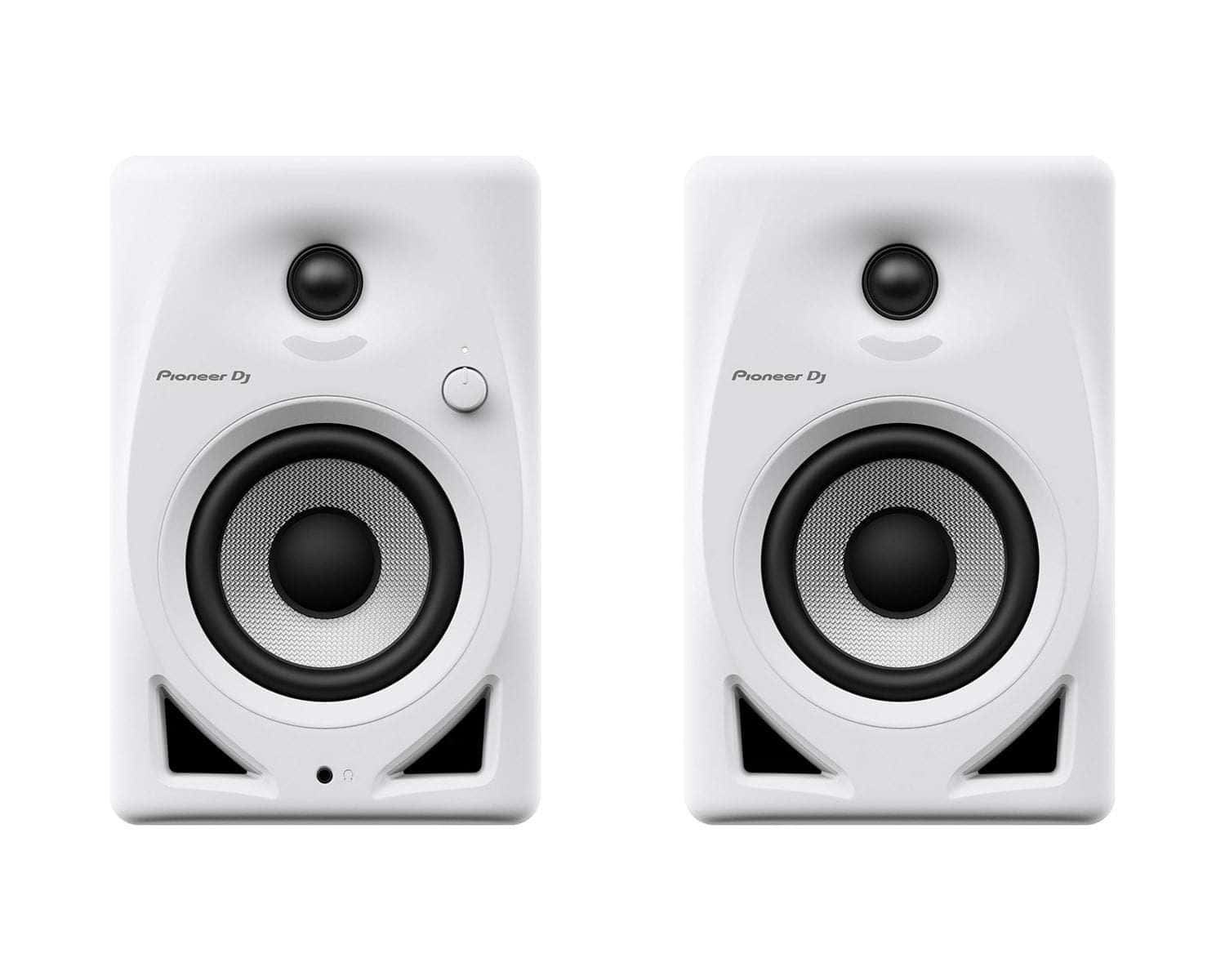 Pioneer DJ DM - 40D 4" 2 - Way Active Desktop Monitor PAIR - White - Deck Converters
