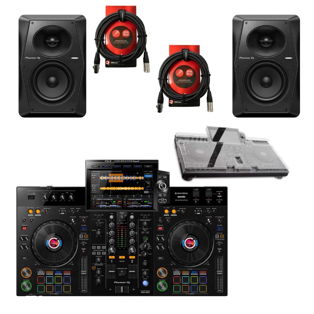 Pioneer DJ XDJ RX3 Home Studio Bundle With Decksaver VM70 Monitors - Deck Converters