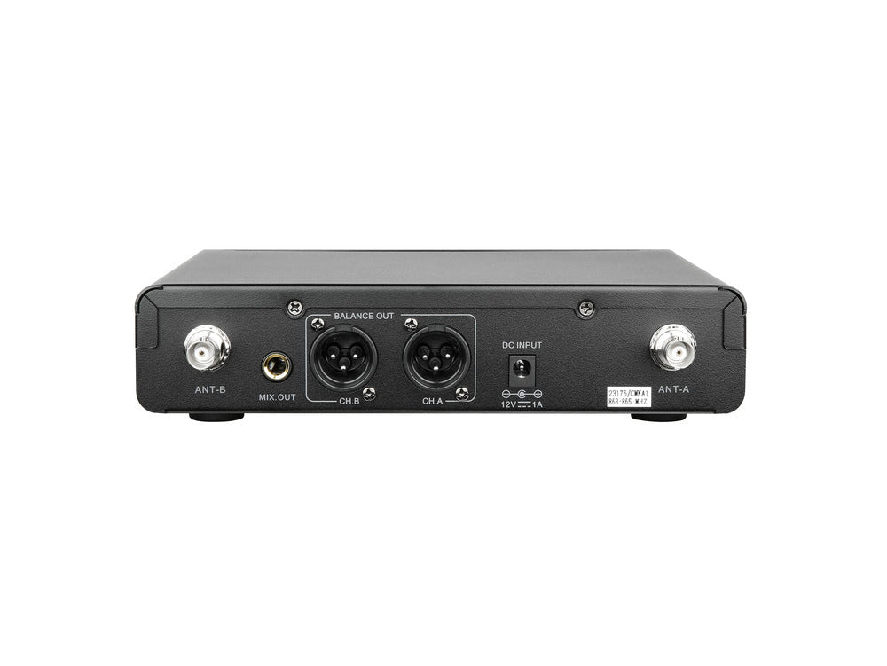 Q Audio QWM 1960 V3 BP UHF Dual Channel True Diversity Belt Pack Wireless Mic System - Deck Converters