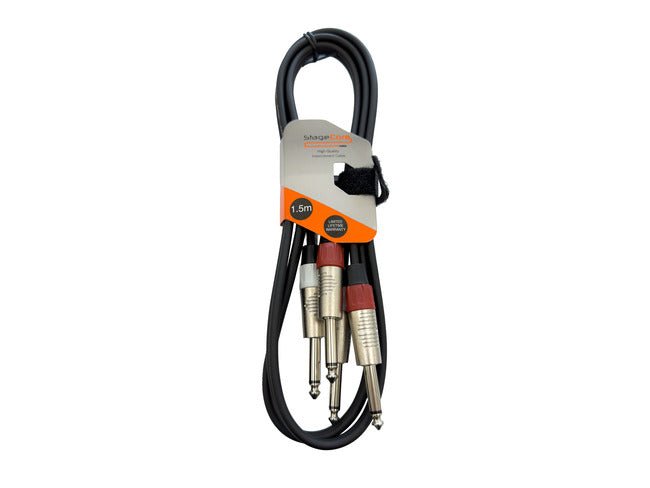 StageCore iCore200 Dual 6.35mm Mono Jack to Dual 6.35mm Mono Jack Cable | Professional Audio Cable - Deck Converters