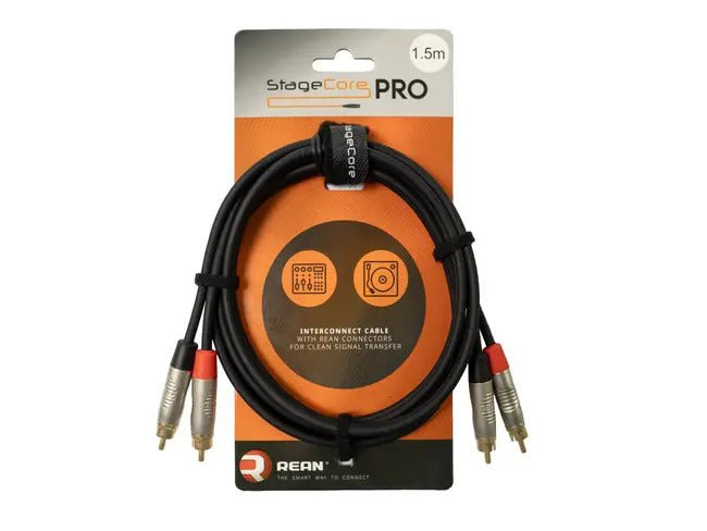 Stagecore iPRO250 REAN 2x Male RCA Plugs - 2x Male RCA Phono Plugs - Deck Converters