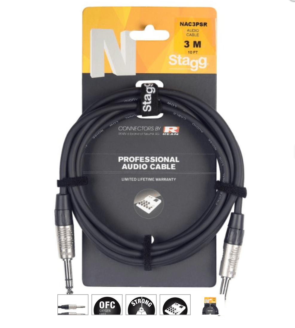Stagg NACPSR N - Series Audio Cable Jack/Jack, Stereo - Deck Converters