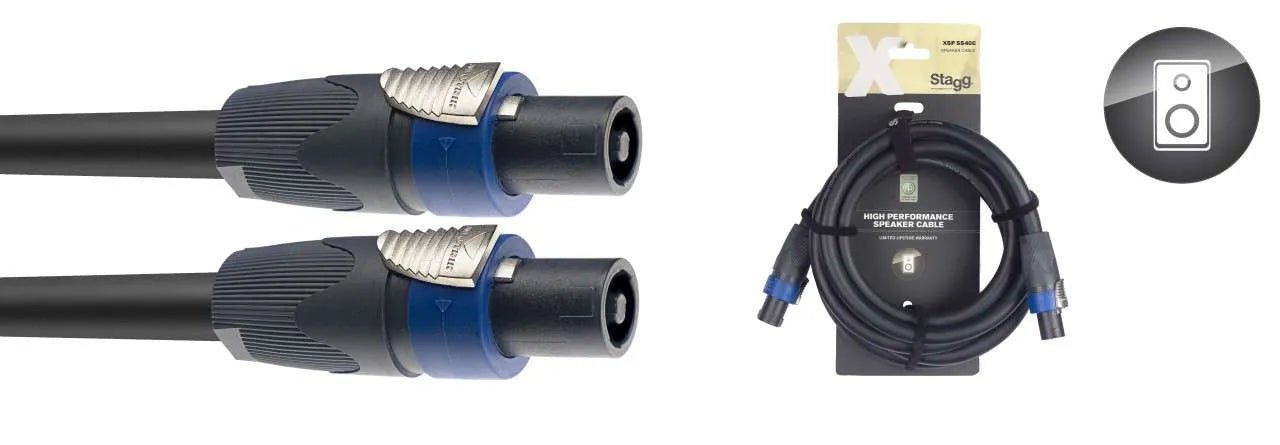 Stagg X - Series Professional Speaker Cable XSP5SS40C - 5M NL4 to NL4 - Deck Converters