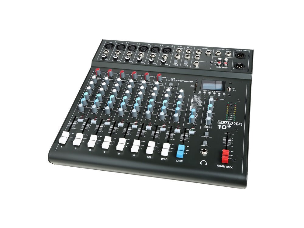 Studiomaster CLUB XS10+ 10 Channel Mixing Console with Bluetooth & DSP - Deck Converters
