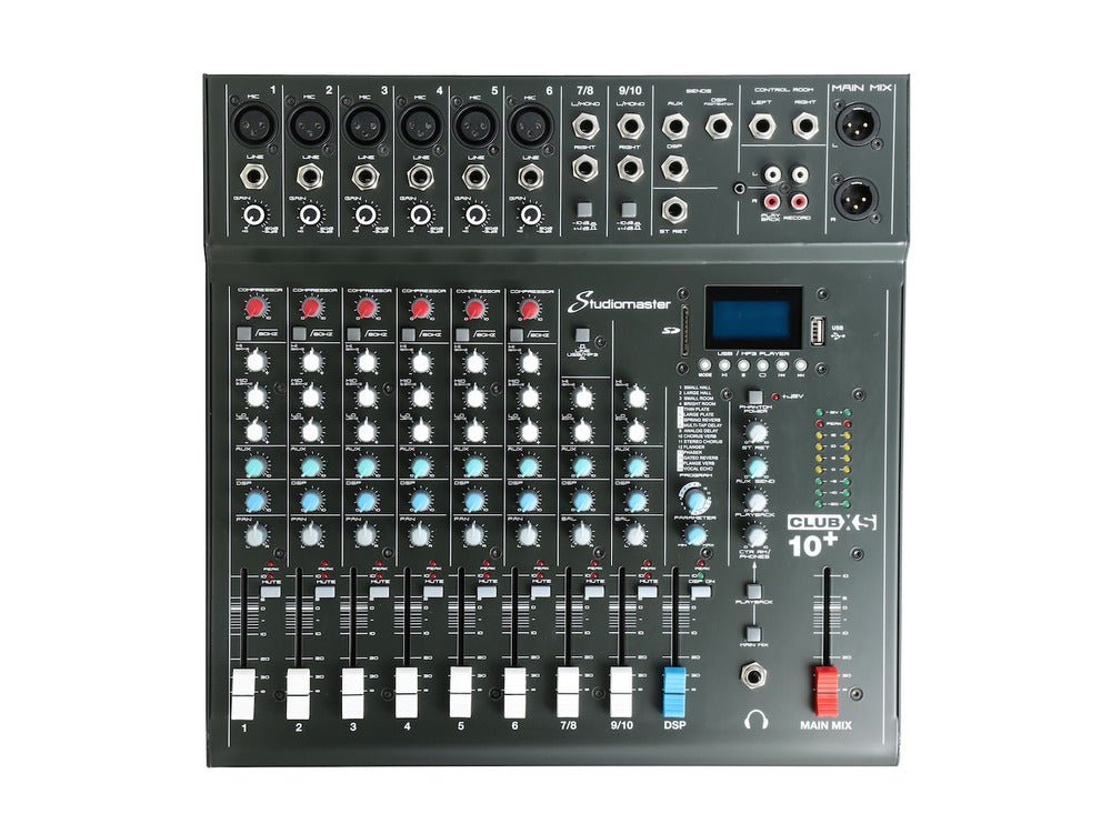 Studiomaster CLUB XS10+ 10 Channel Mixing Console with Bluetooth & DSP - Deck Converters