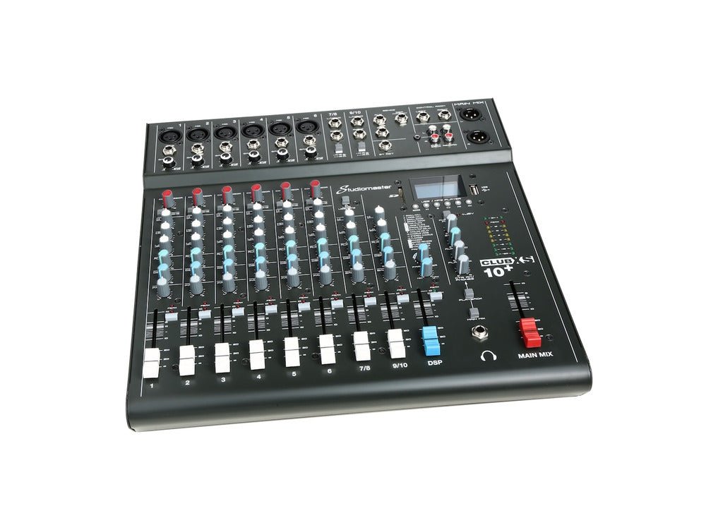 Studiomaster CLUB XS10+ 10 Channel Mixing Console with Bluetooth & DSP - Deck Converters