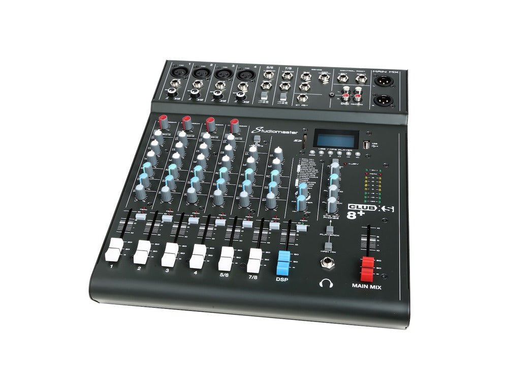Studiomaster CLUB XS8+ 8 Channel Mixing Console with Bluetooth & DSP - Deck Converters