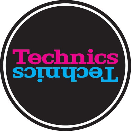 Technics Slipmat Duplex 5: Pink/Blue Mirror on Black (Pair) - Deck Converters