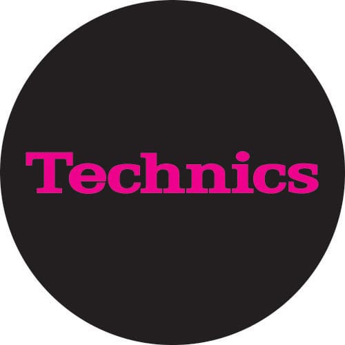 Technics Slipmat Simple 3: Pink on Black (Pair) - Deck Converters