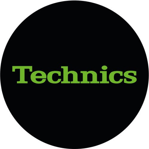 Technics Slipmat Simple 6 White On Green (Pair) - Deck Converters