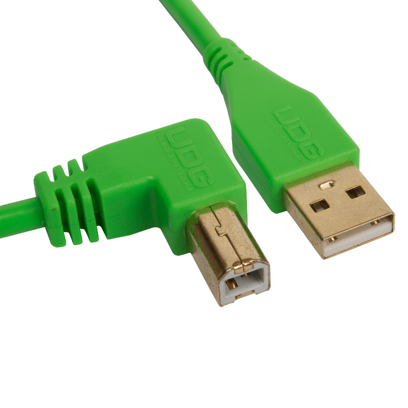 UDG Ultimate Cable USB 2.0 Type A - B Angled 3M - Green - Deck Converters