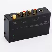 Ultra - Compact Preamplifier with Level Volume Control Turntable Input RCA Output 1/4'' TRS Output - Deck Converters
