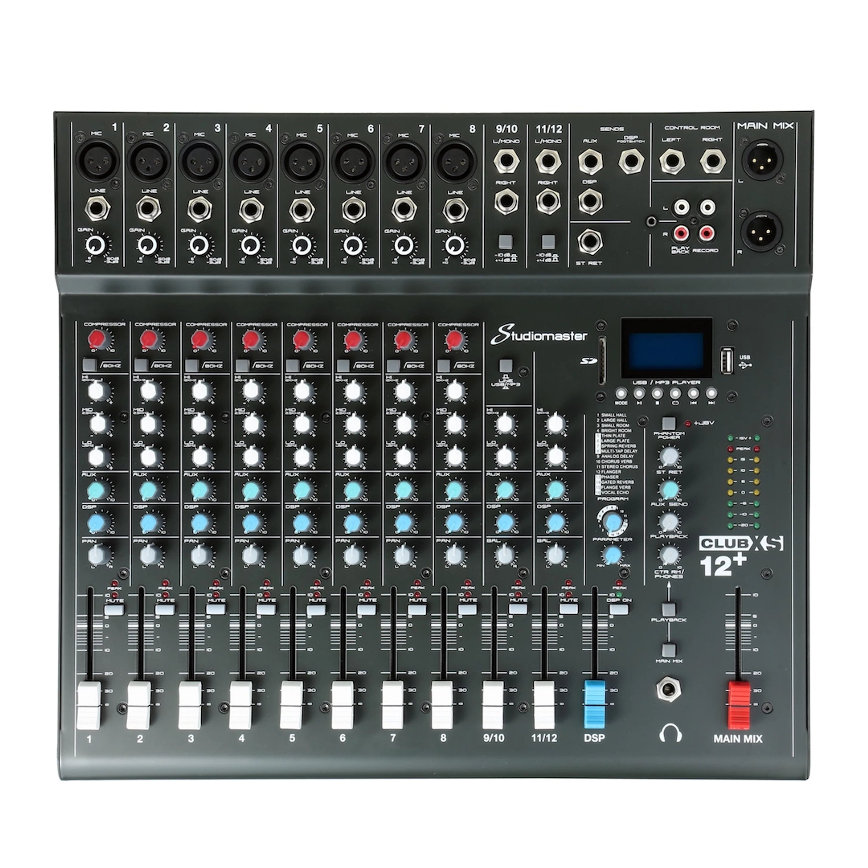 Studiomaster Club XS 12+ 12 Channel Mixing Console with Bluetooth & DSP