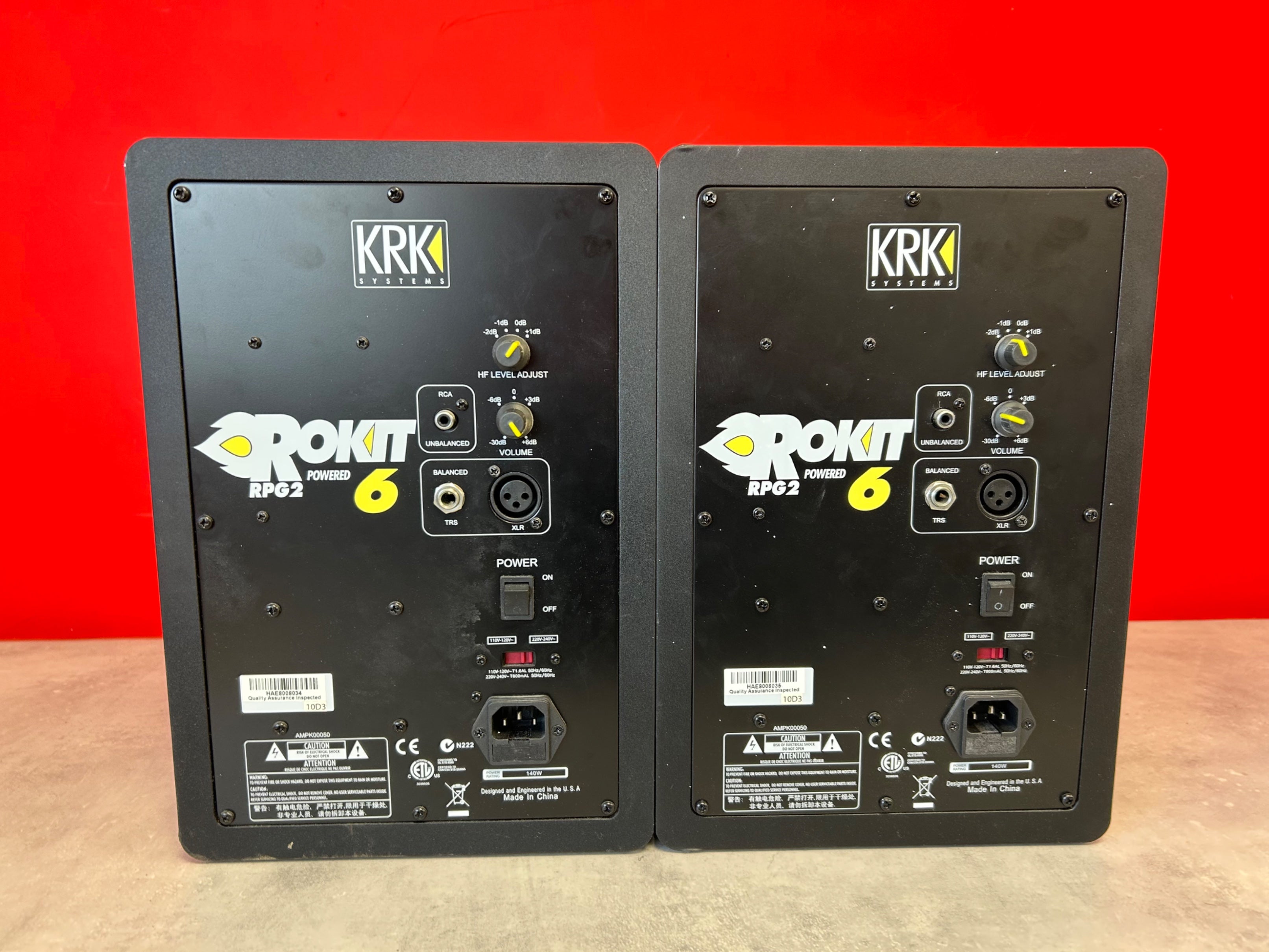 KRK Rockit RP6 G2 Active Studio Monitors Speakers - Pair - Pre Owned