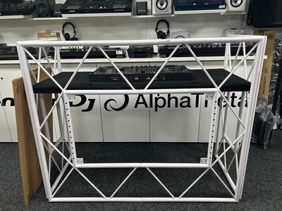 Ultimax TrussBooth WH Aluminium Truss DJ Booth c/w VESA TV mount and Shelf - Pre Owned