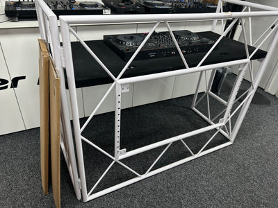Ultimax TrussBooth WH Aluminium Truss DJ Booth c/w VESA TV mount and Shelf - Pre Owned