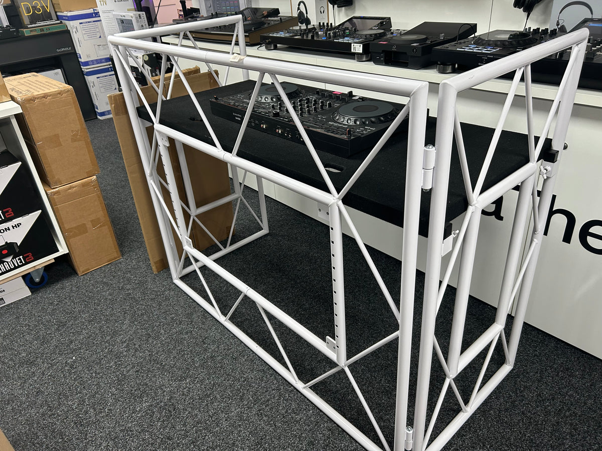 Ultimax TrussBooth WH Aluminium Truss DJ Booth c/w VESA TV mount and Shelf - Pre Owned