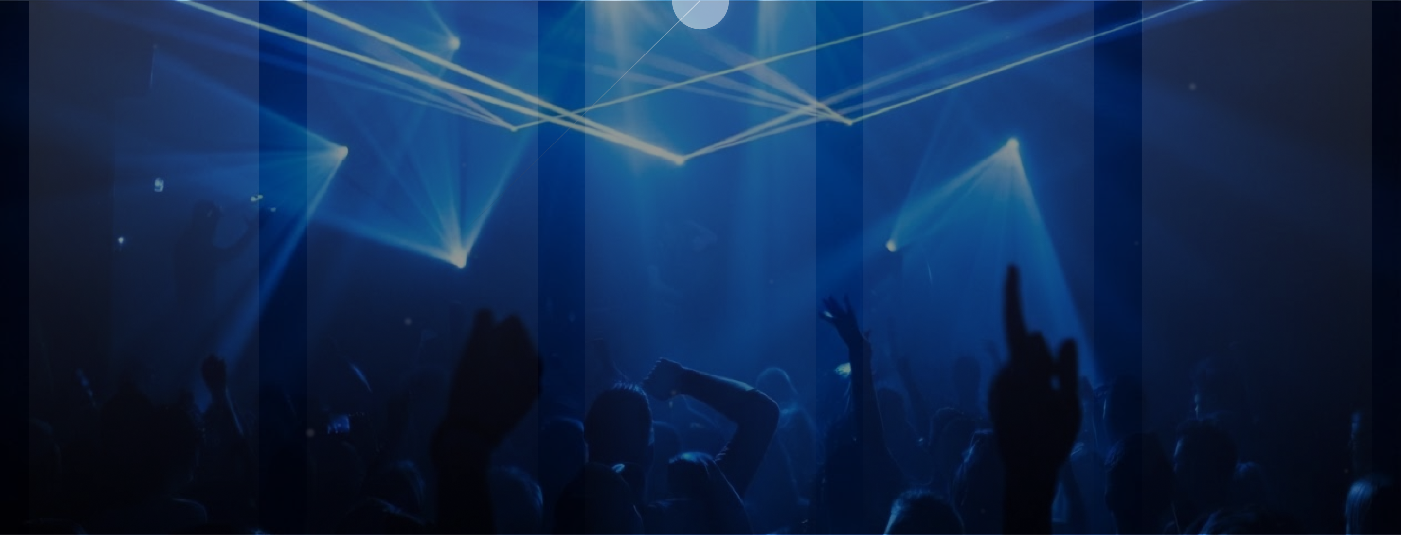 A lively concert scene with a diverse crowd enjoying the performance in the background.