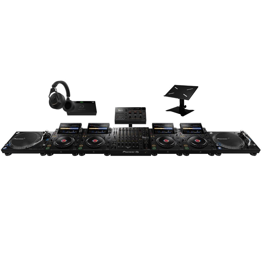 AlphaTheta CDJ-3000X Ultimate DJ Setup Bundle DJM-V10, PLX-1000, RMX-IGNITE, HDJ-F10-TX & STS1 Stand - Deck Converters