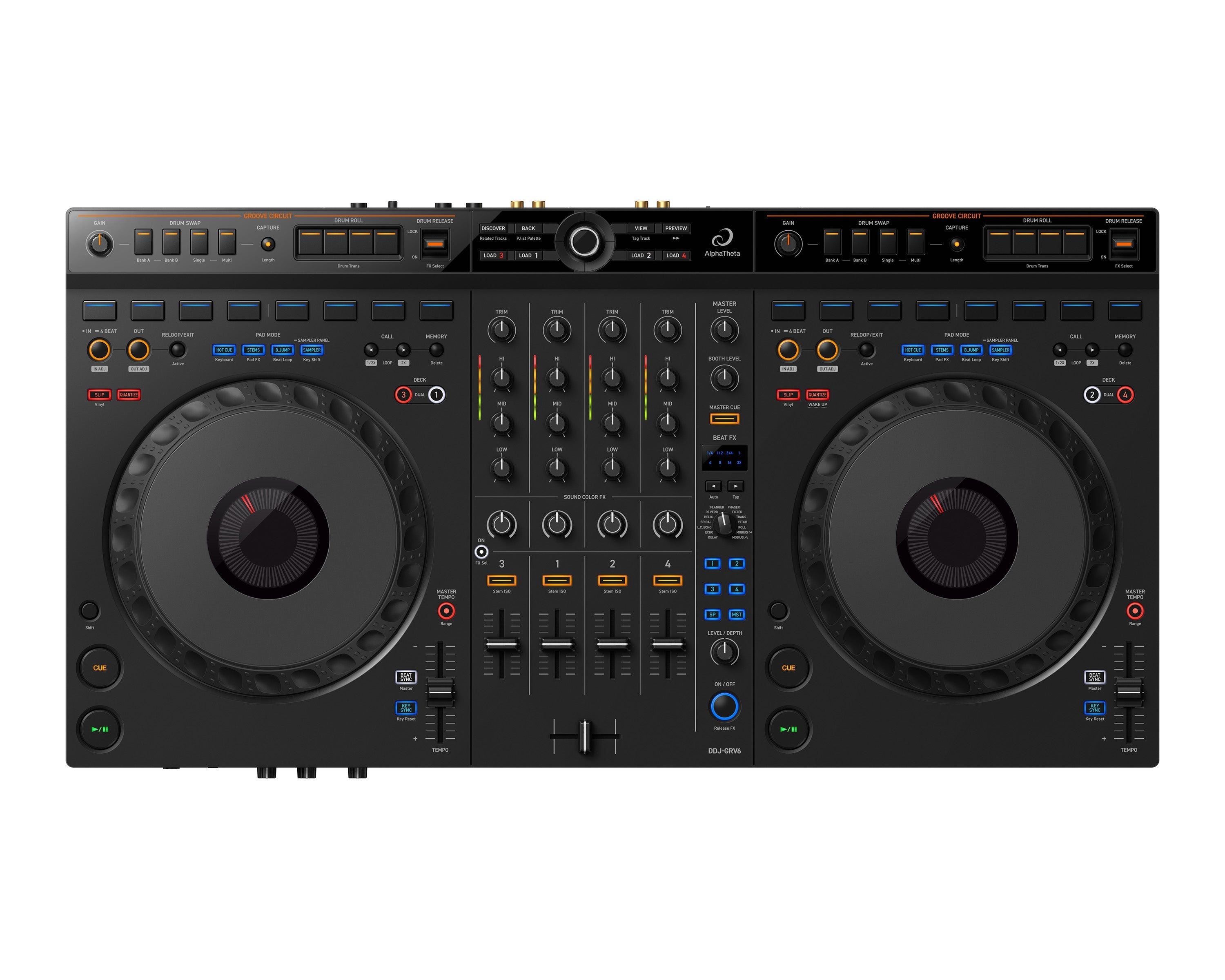 AlphaTheta DDJ - GRV6 DJ Controller & DJC - GRV6 Carry Bag Bundle - Deck Converters