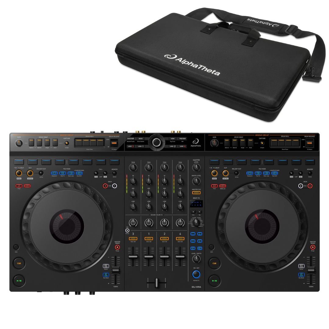 AlphaTheta DDJ - GRV6 DJ Controller & DJC - GRV6 Carry Bag Bundle - Deck Converters