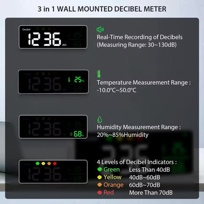 Digital Decibel Sound Level, Temperature and Humidity Meter - Deck Converters