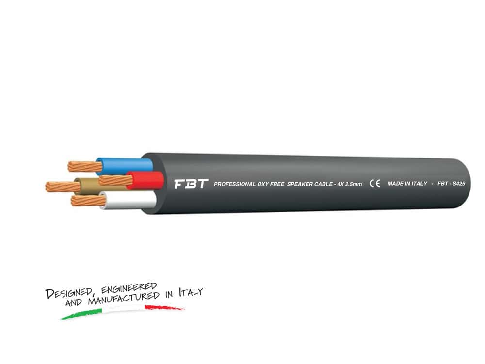 FBT Audio Professional 4 x 2.5mm Speaker Cable - 100m Reel - Deck Converters
