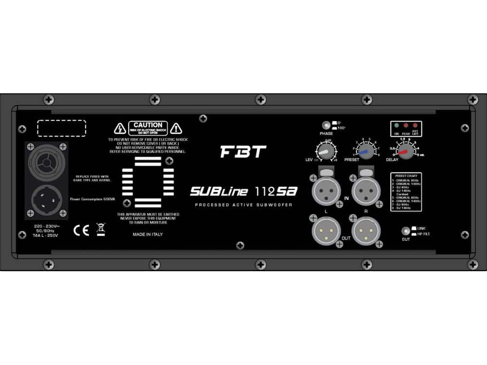 FBT Audio SUBline 112SA Subwoofer PA Speaker - Deck Converters