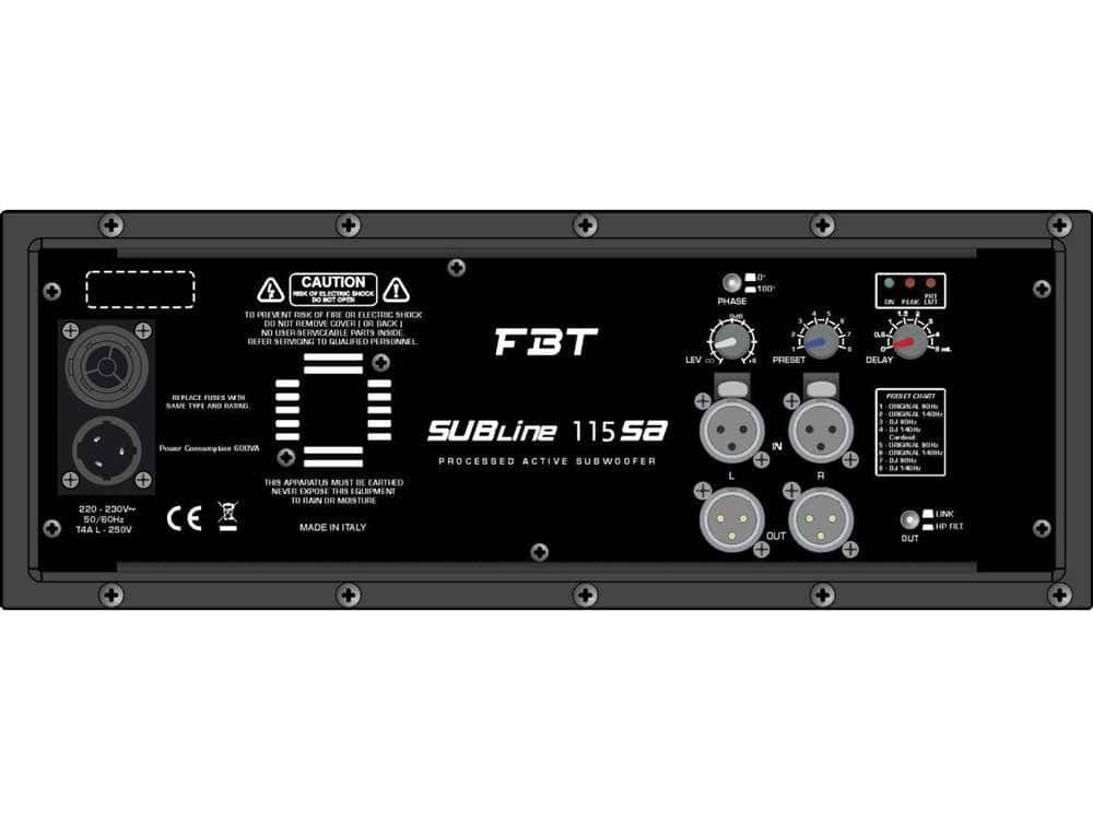 FBT SUBline 115SA Active Subwoofer 700W RMS - Deck Converters