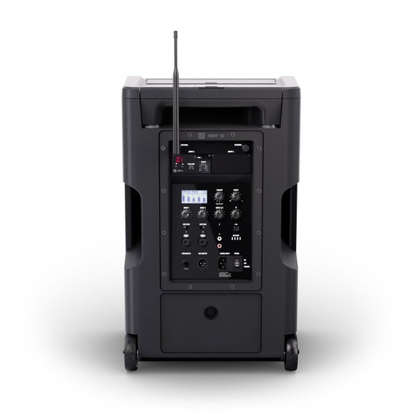 LD Systems ANNY 10 HHD 2 B8 10" Portable Battery-Powered Bluetooth PA System with Mixer and 1x Wireless Handheld Microphone - Deck Converters