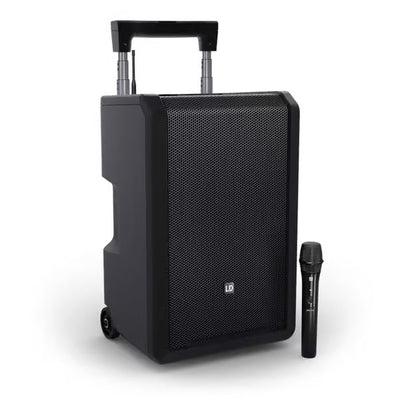 LD Systems ANNY 10 HHD 2 B8 10" Portable Battery-Powered Bluetooth PA System with Mixer and 1x Wireless Handheld Microphone - Deck Converters