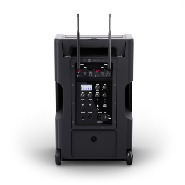 LD Systems ANNY® 10 HHD 2 B8 - 10" Portable battery-powered Bluetooth PA system with mixer and 2x wireless handheld microphones - Deck Converters
