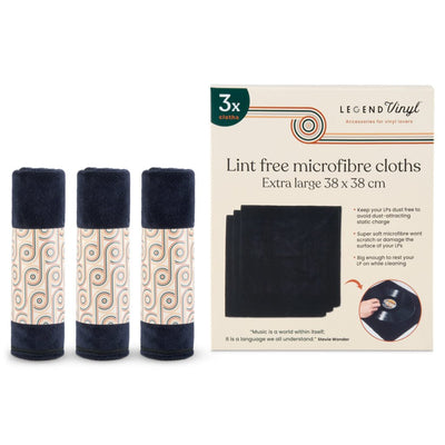 Legend Vinyl Extra - Large Vinyl Cleaning Microfibre Cloths - Pack Of 3 - Deck Converters