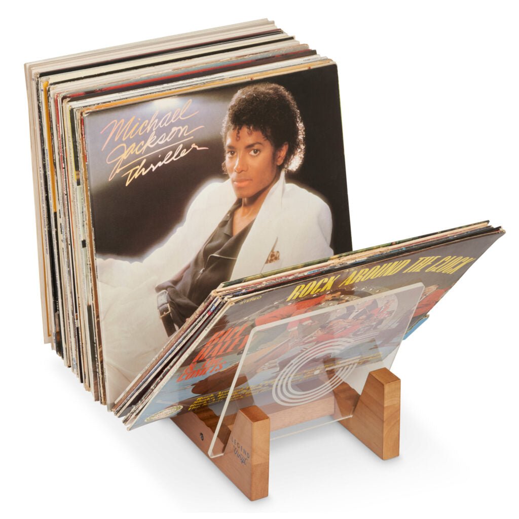Legend Vinyl Record Display Shelf Unit In Vintage Oak With Acrylic Ends - Deck Converters