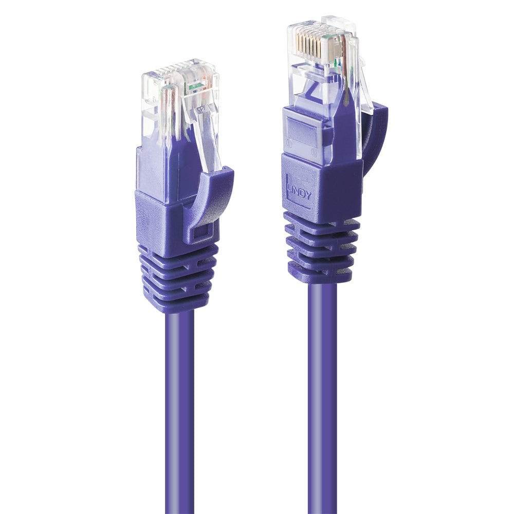 Lindy 3m Cat.6 U/UTP Network Cable, Purple - Deck Converters